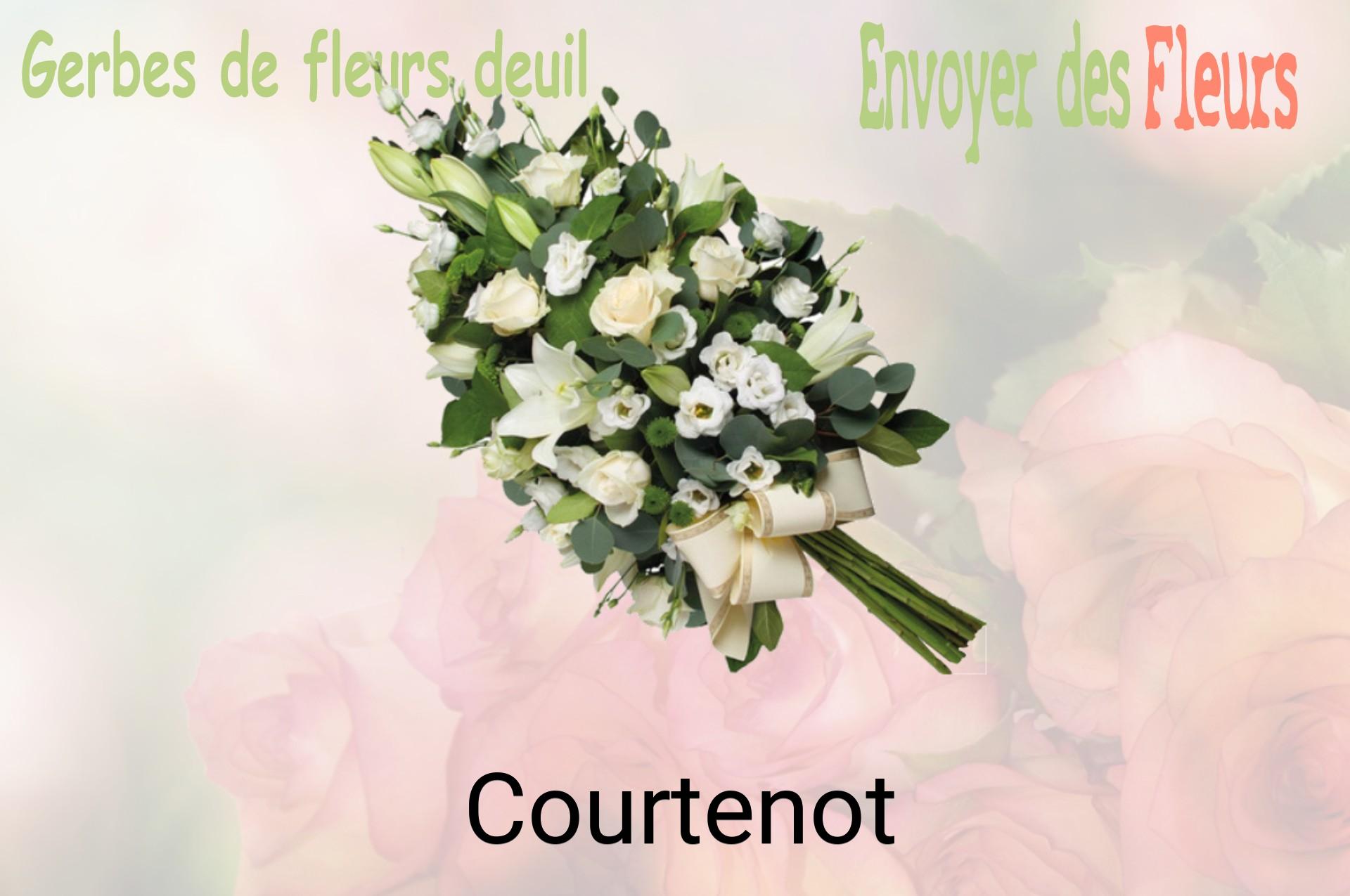Gerbe de fleurs de deuil livrée à Courtenot
